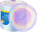 WELLIFE Iridescent 9 in Plastic Plates 150 Count - Party Ready