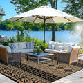 Wallona Outdoor Rug 9x12 ft Reversible Patio Mat - Waterproof Comfort