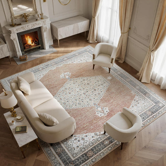 Washable 8x10 Area Rugs for Living Room and Bedroom Decor