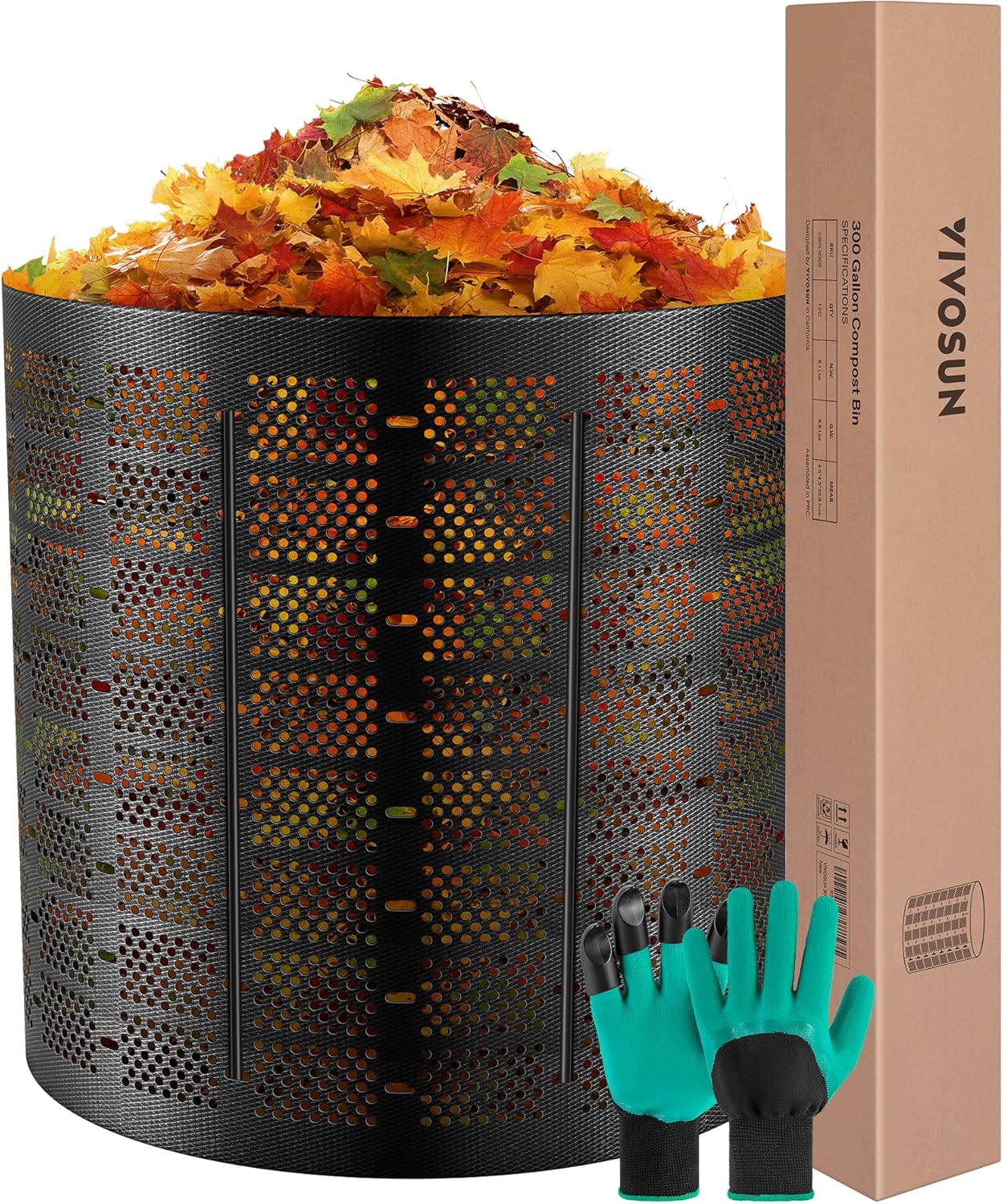 VIVOSUN 300 Gallon Outdoor Compost Bin for Efficient Composting