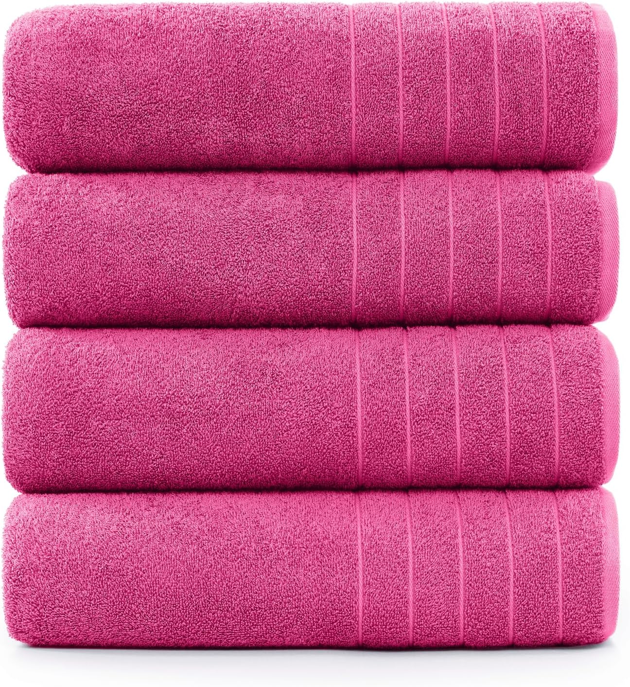 Luxurious Casa Platino Bath Sheet Set - 4 Pack Fuchsia Towels