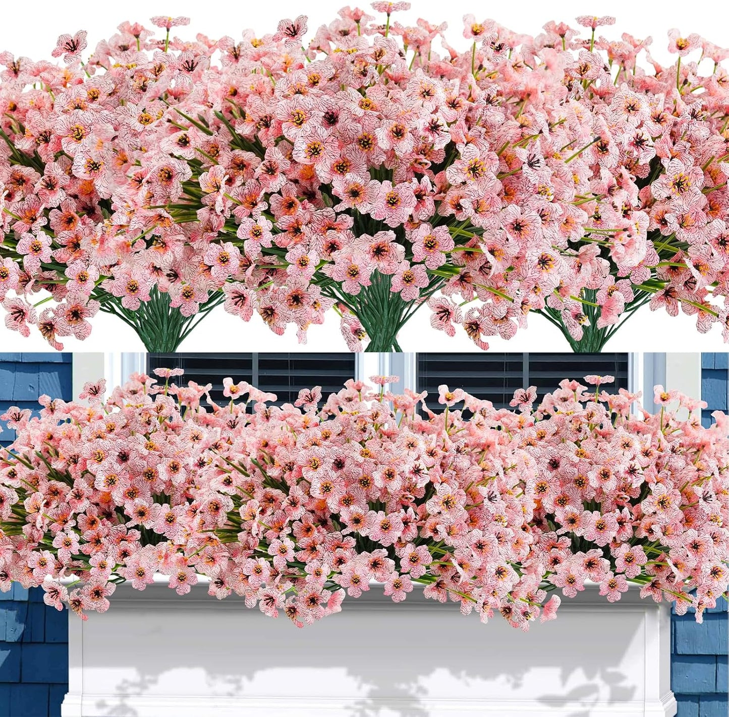 Uieke 72 Bundles Artificial Flowers for Vibrant Outdoor Decor