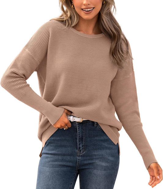 BTFBM Fall Sweaters for Women: Cozy Long Sleeve Pullover Tops