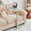 Overbed Table with Hidden Wheels Height Adjustable - Space-Saving
