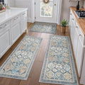 Kitchen Mats for Floor Set of 3 - Non-Slip Washable Waterproof Runner