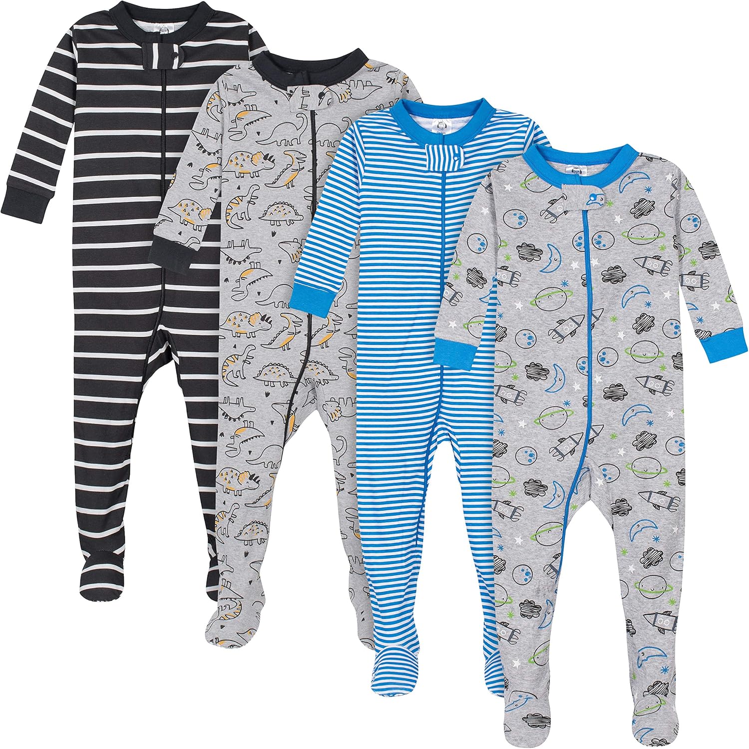 Gerber Baby-boys 4-pack Footed Pajamas for Cozy Comfort