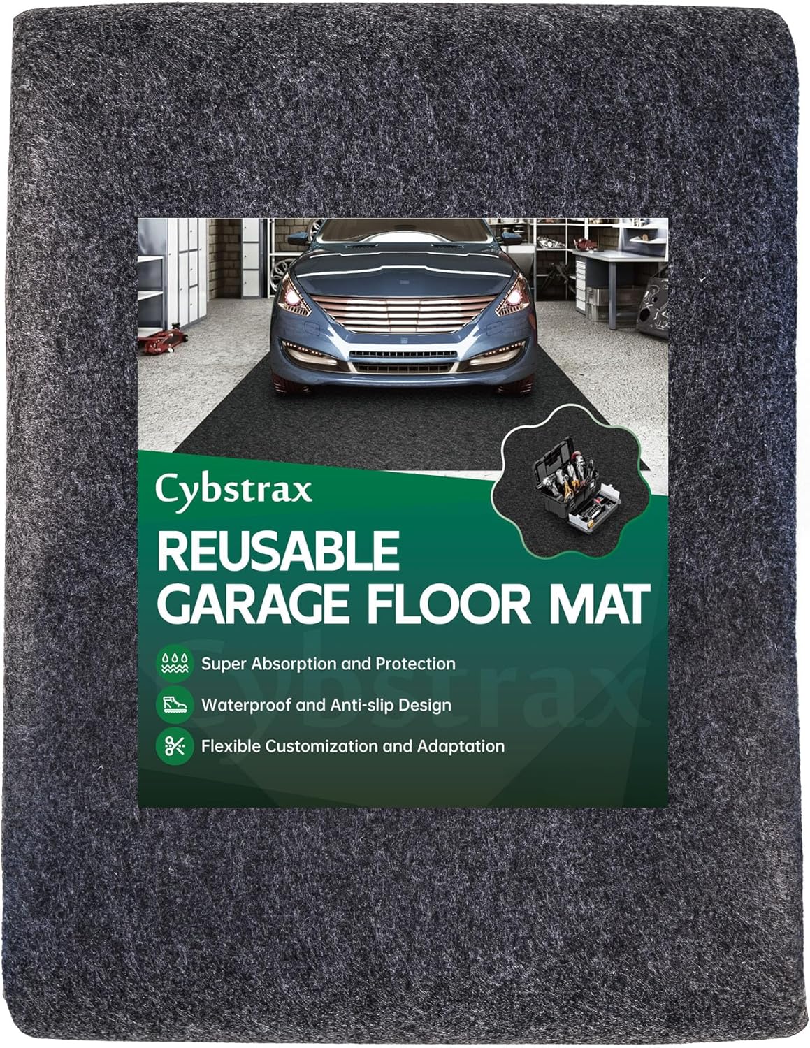 Oil Spill Mat - 96in x 60in Absorbent Garage Floor Protection