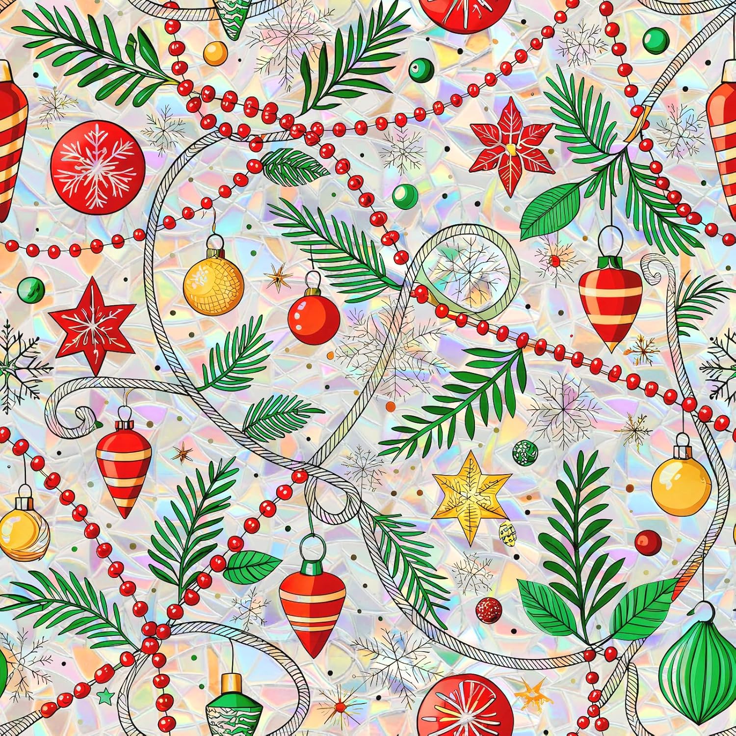 Christmas Snowflake Window Clings for Holiday Decor 35ft x 78.5ft