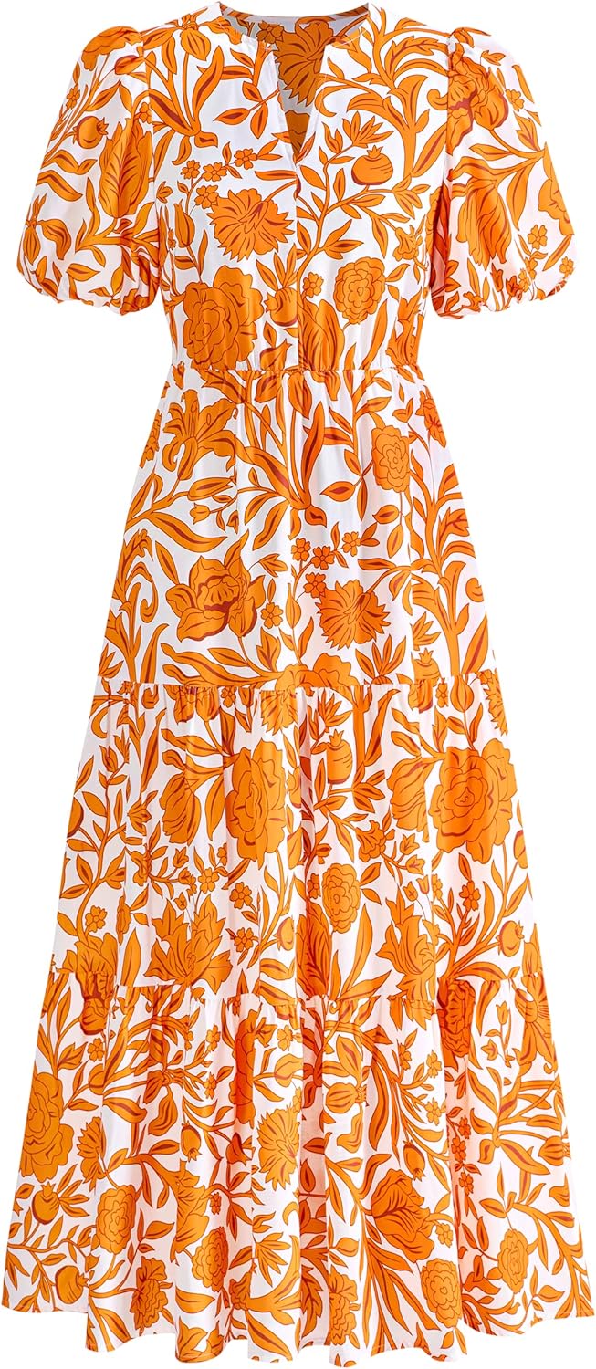 Dowerme Womens Summer Dresses 2025 Casual Floral Maxi Dress