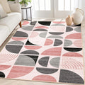 Pink Rug Boho Washable 4x6.5 Area Rug - Soft Modern Abstract