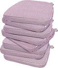D-Shaped Chair Cushions 2in Thick Dining Chair Pads - Pinstripe Red