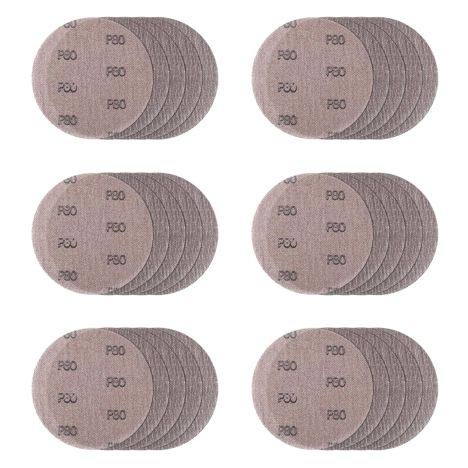 30-Pack 80 Grit Dust-Free Sanding Discs for Ultimate Surface Smoothing