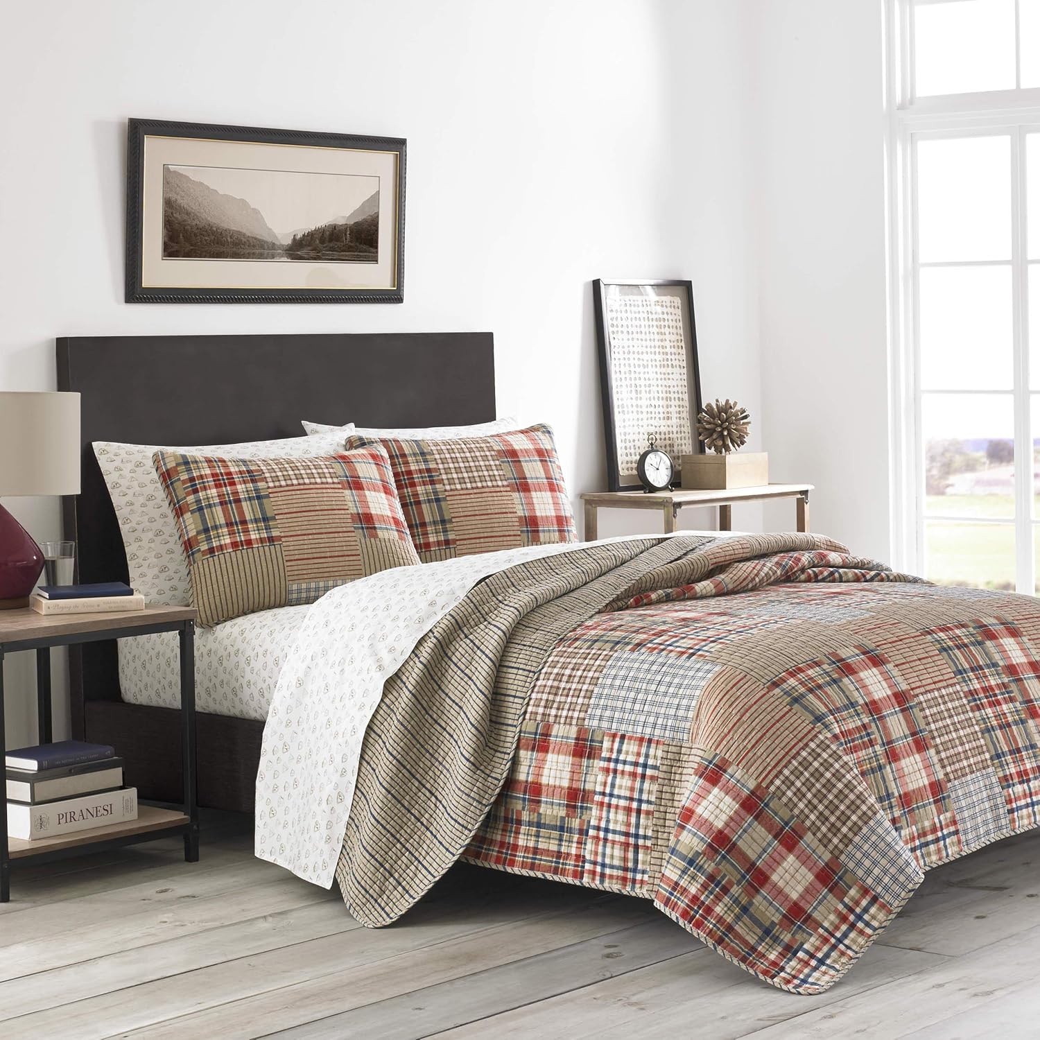 Queen Quilt Set by Eddie Bauer - Reversible Cotton Bedding