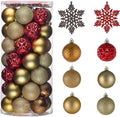 Red and Brown Shatterproof Christmas Ball Ornaments 50ct - Seasonal