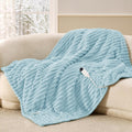 Heated Blanket Electric Throw - Thick Striped Flannel Heated Throw