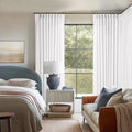 Snow White Pinch Pleated Linen Curtains 60x108 - Light Filtering