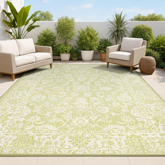 JONATHAN Y Weave Floral Indoor Outdoor Area Rug for High Traffic