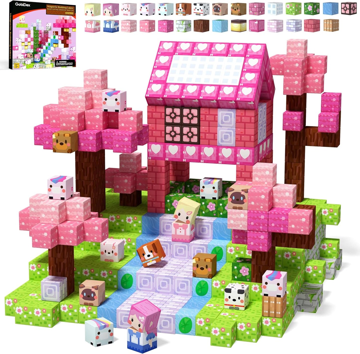 GobiDex 100PCS Magnetic Blocks: Princess STEM Fun