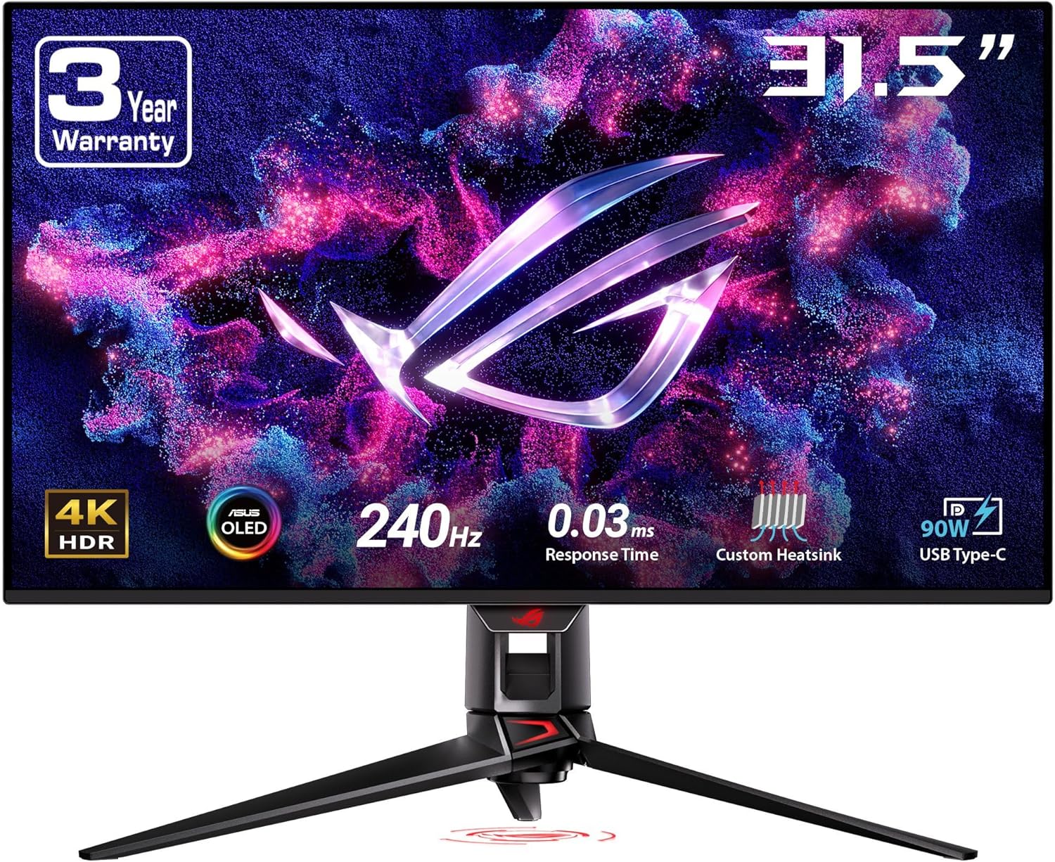 ASUS ROG Swift 32 OLED Gaming Monitor - 4K, 240Hz, G-SYNC, QD-OLED