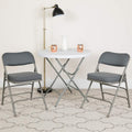 Set of 4 Gray Cushioned Folding Chairs - 300-lb. Capacity