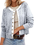 Leopard Cardigan for Women - Cheetah Print Cropped Button-Up