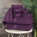 Superior Egyptian Cotton Pile 8 Piece Towel Set Plum - Plush Luxury