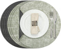 Myir JUN Round Placemats Set of 8, Faux Leather Indoor Outdoor