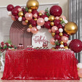 Sequin Tablecloth Red Sparkly 90x90 in - Elegant Event Overlay