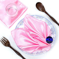 Pink Satin Cloth Napkins 12 x 12 in Pack of 150 - Silky Sateen Party