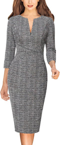 VFSHOW Womens Slim Zipper Up Bodycon Pencil Sheath Dress - Flattering