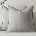 Linen Pillow Covers Set of 2 24x24 in - Neutral Boho Texture
