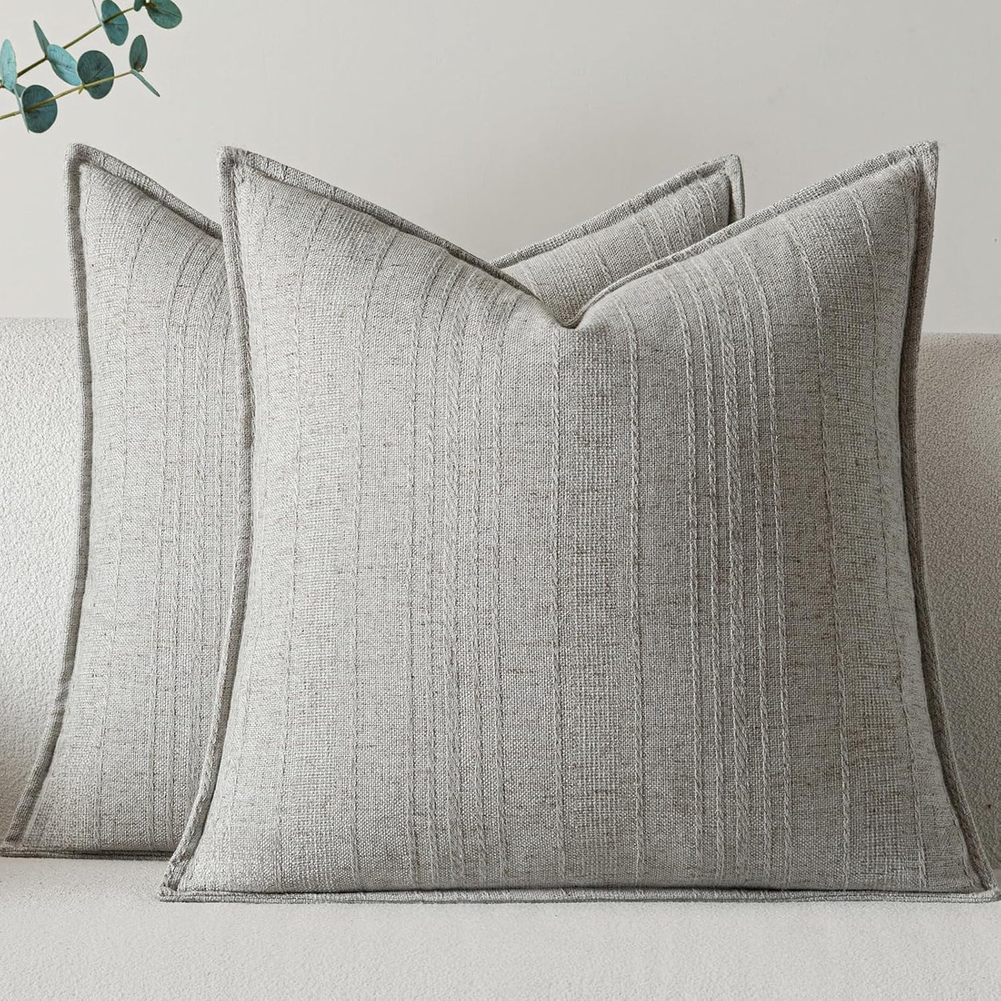 Linen Pillow Covers Set of 2 for Boho Farmhouse Decor