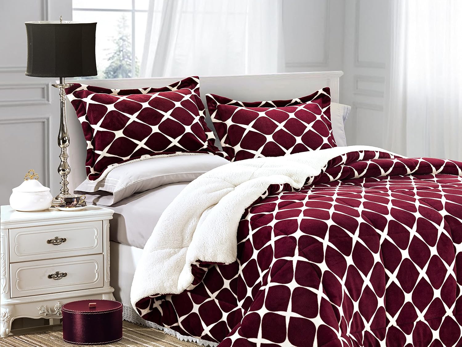 Elegant Comfort Reversible Down Alternative King Comforter Set