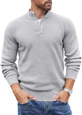 Men's Quarter Button Mock Neck Pullover Sweater - Lightweight Comfort