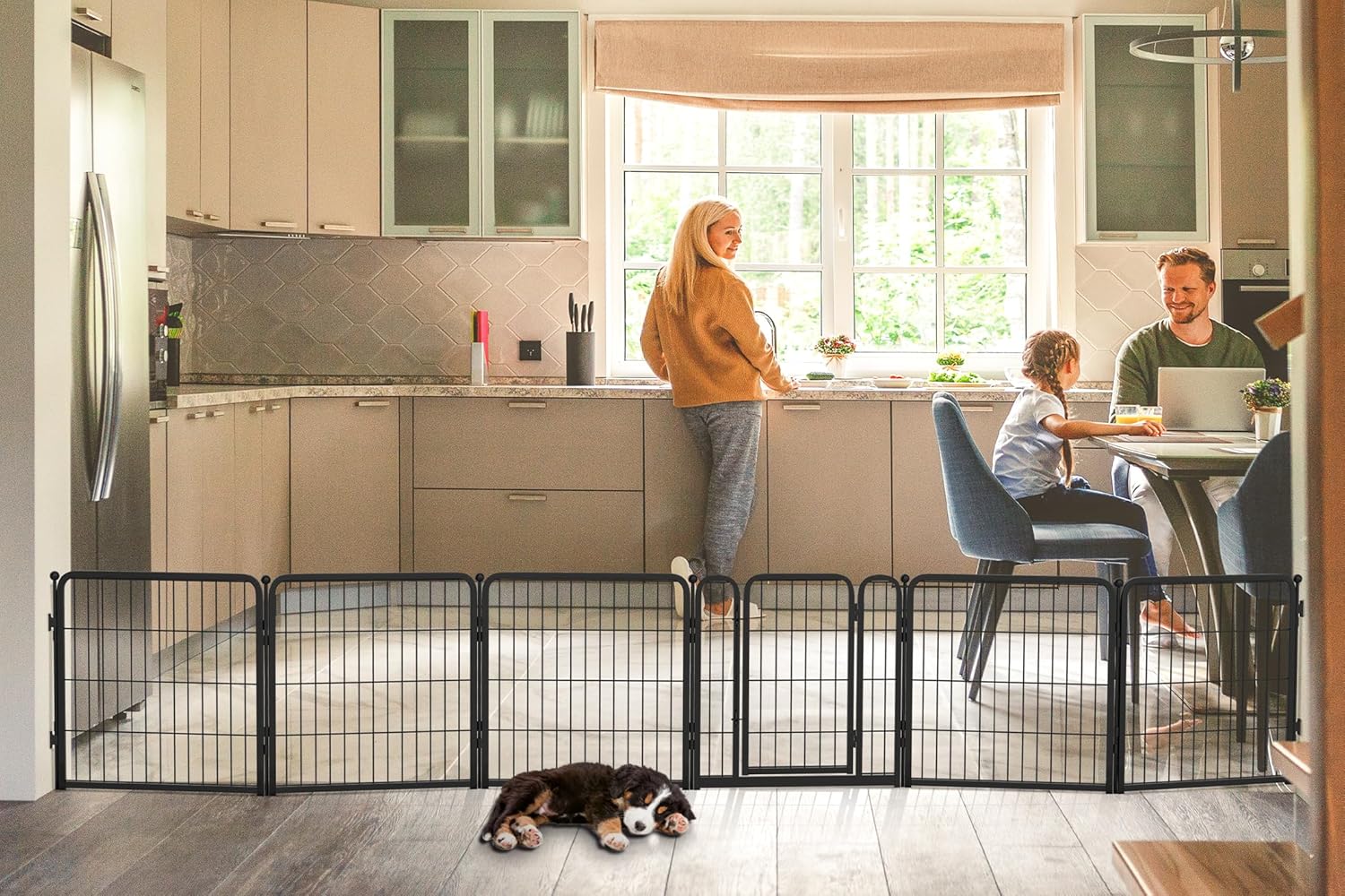 FXW Dog Gate Extra Wide for Indoor Use, Adjustable 137-in