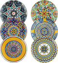 HENXFEN LEAD Dinner Plates Set of 6 - Colorful Ceramic Dishes