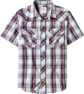 Dubinik Western Short Sleeve Plaid Pearl Snap Shirt (Style 93RH)