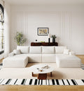 136 in Modular Sectional Sofa White with Right Chaise - Deep Seat