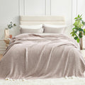 Snuggle Sac Queen Size Bedding Blanket Taupe - Super Soft 90x90 in