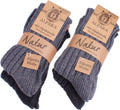 Alpaca Wool Calf Socks for Men - 4 Pairs Warm Winter Socks