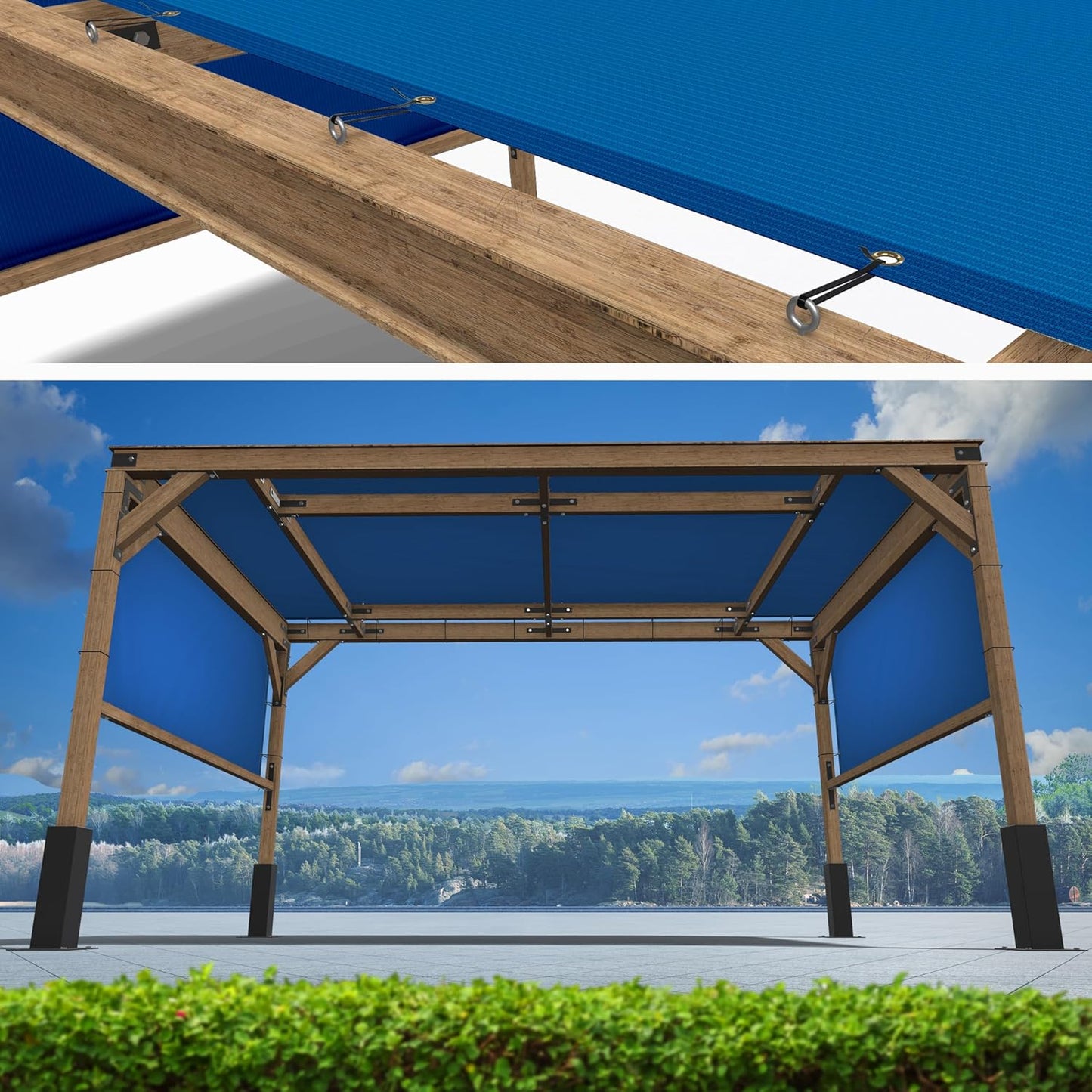 5ft x 16ft Blue Pergola Sun Shade Canopy Replacement Cover Review