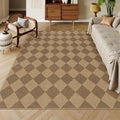 Lahome Checkered Easy Jute 6x9 Rug - Durable Farmhouse Checkered Rug