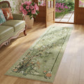 Chinoiserie-Style Floral Runner Rug for Kitchen and Laundry