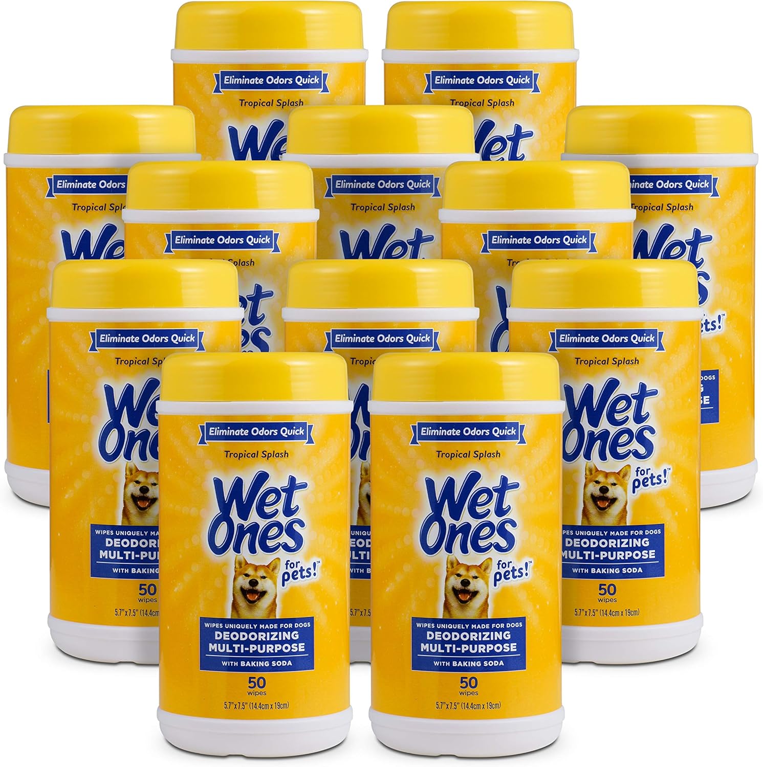 Wet Ones Deodorizing Dog Wipes with Baking Soda for Freshness