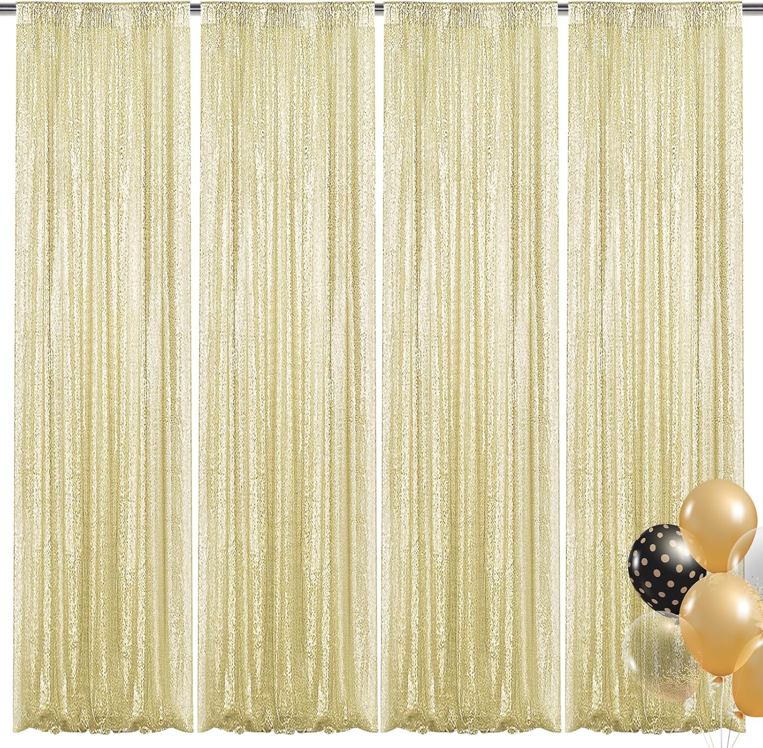 Champagne Sequin Backdrop Curtain for Stunning Event Decor
