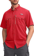 Pudolla Men's Fishing Shirt Short Sleeve UPF50+ - Breathable