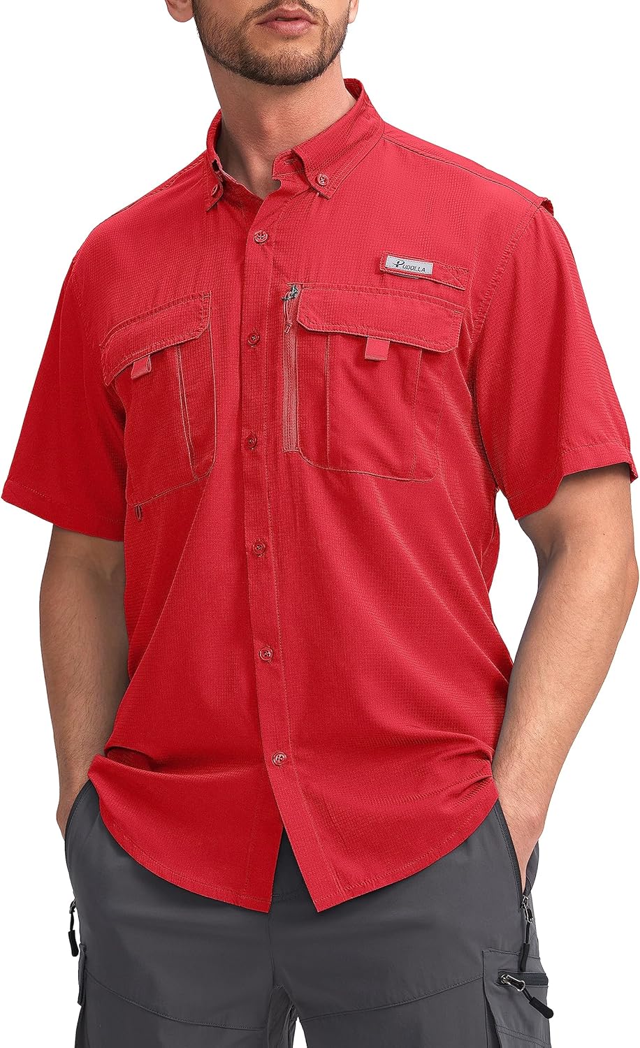 Pudolla Men's Fishing Shirts with UPF50+ Protection and Pockets