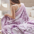 Bedsure GentleSoft Sherpa Tie Dye Blanket Twin Size - Plush Warm