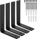 Premium Heavy-Duty Shelf Brackets 1/4 in Thick - Rustic Black Steel