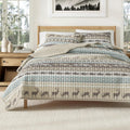 3-Piece Reversible Rustic Lodge Bedspread Quilt Set - All-Season